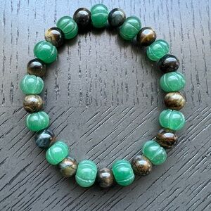 Green aventurine & Tiger eye bracelet SIZE 6.75’